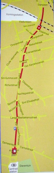 Map showing the location of the bored rail tunnel 