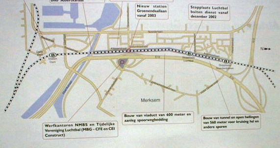 Map of the area around Luchtbal station