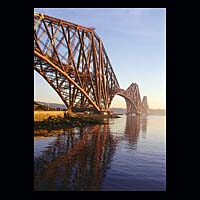 birds wildlife iron metal train transport travel history historic historical construction industry industrial blue sea sky skies estuary
 water engineering crossing spanning span over structure stone  Scottish photographs Doug Houghton