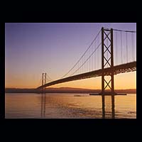 transport travel history historic historical construction industry industrial orange purple night sky skies crossing spanning span over
 metal concrete  Scottish photographs Doug Houghton